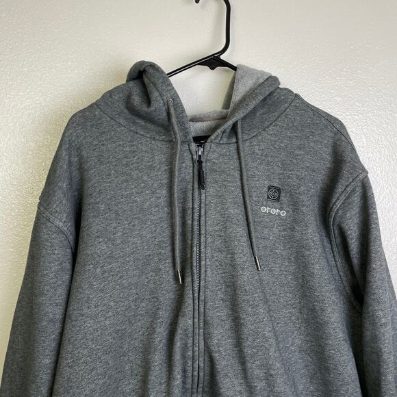 Ororo Hoodie Sweatshirt Mens 2XL Gray Full Zip Outdoors Lined NO BATTERY - Picture 3 of 11